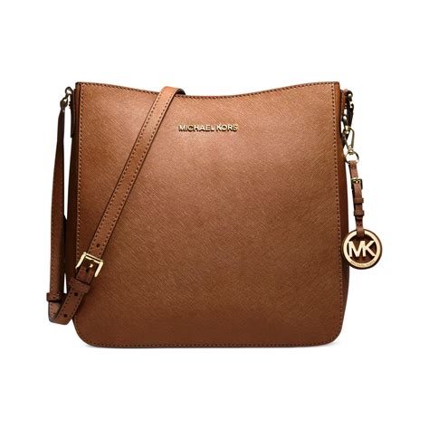 michael kors large jet set signature messenger bag in brown|Jet Set Travel Large Logo Messenger Bag .